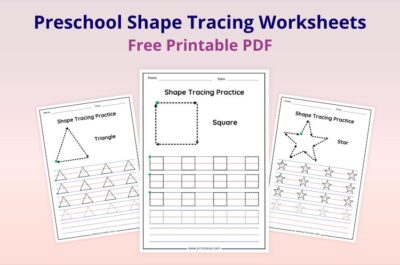 Shape Tracing Worksheets – Free Printable PDF for Preschool