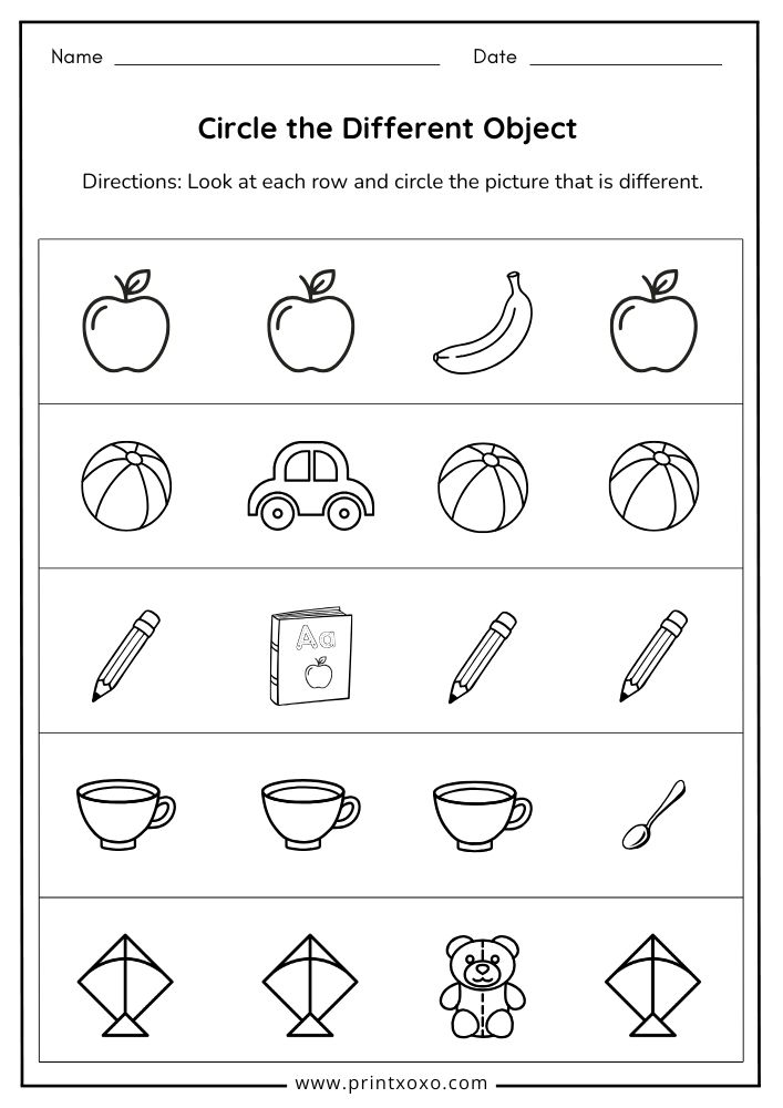 Same and Different Worksheets – Free Printable PDF for Preschool ...