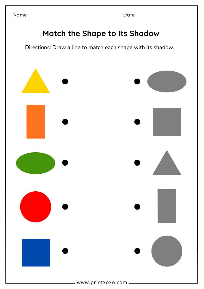 Shadow Matching Worksheets – Free Printable PDF for Preschool ...