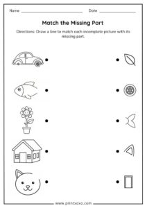 Missing Parts Worksheets - Free Printable PDF for Preschool & Kindergarten