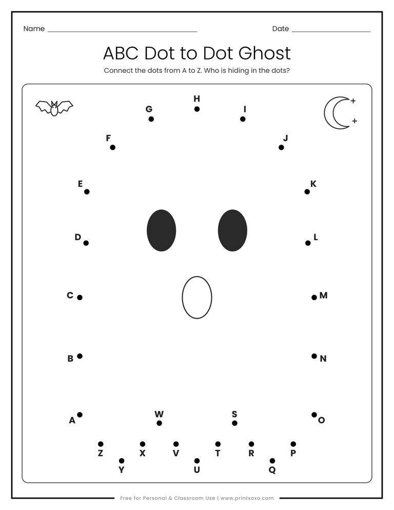 Halloween Alphabet Worksheets for Preschool & Kindergarten