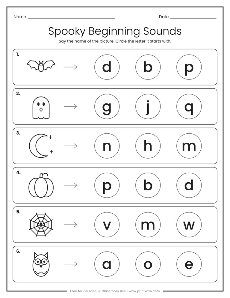 Halloween Alphabet Worksheets for Preschool & Kindergarten