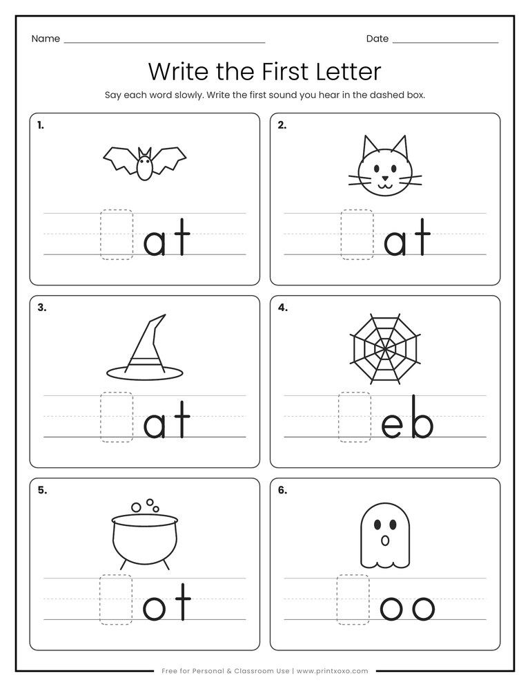 Halloween Alphabet Worksheets for Preschool & Kindergarten