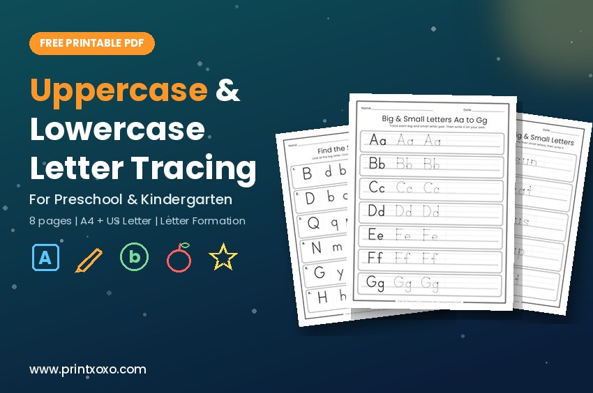 Small Letter Rtrace Uppercase & Lowercase Letter Tracing Worksheets for Kids