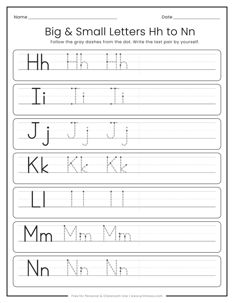 Small Letter Rtrace Uppercase & Lowercase Letter Tracing Worksheets for Kids
